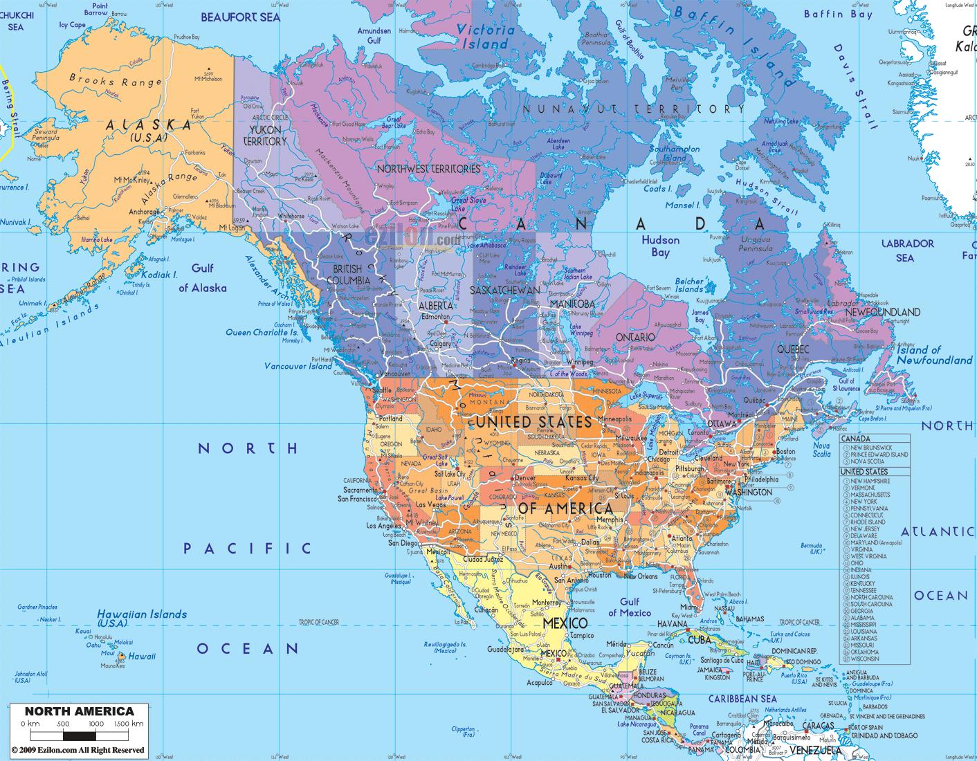 América Do Norte Unidos Mapa América Mapa Unidos De Norte América